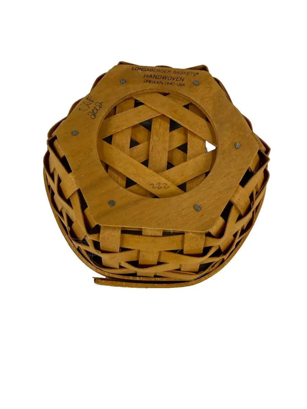 2002 Longaberger Sage Basket w/Protector 5.75